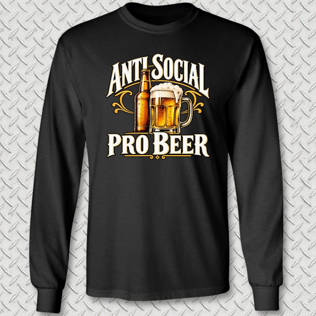 NavyHumor Long-sleeve S / Black Anti Social, Pro Beer Long Sleeve Tee