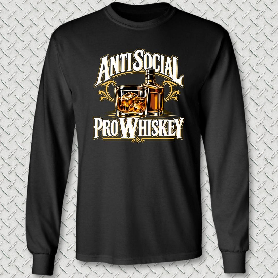 NavyHumor Long-sleeve S / Black Anti Social, Pro Whiskey Long Sleeve Tee