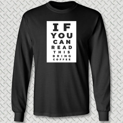 NavyHumor Long-sleeve S / Black Bring Coffee Eye Chart Long Sleeve Tee