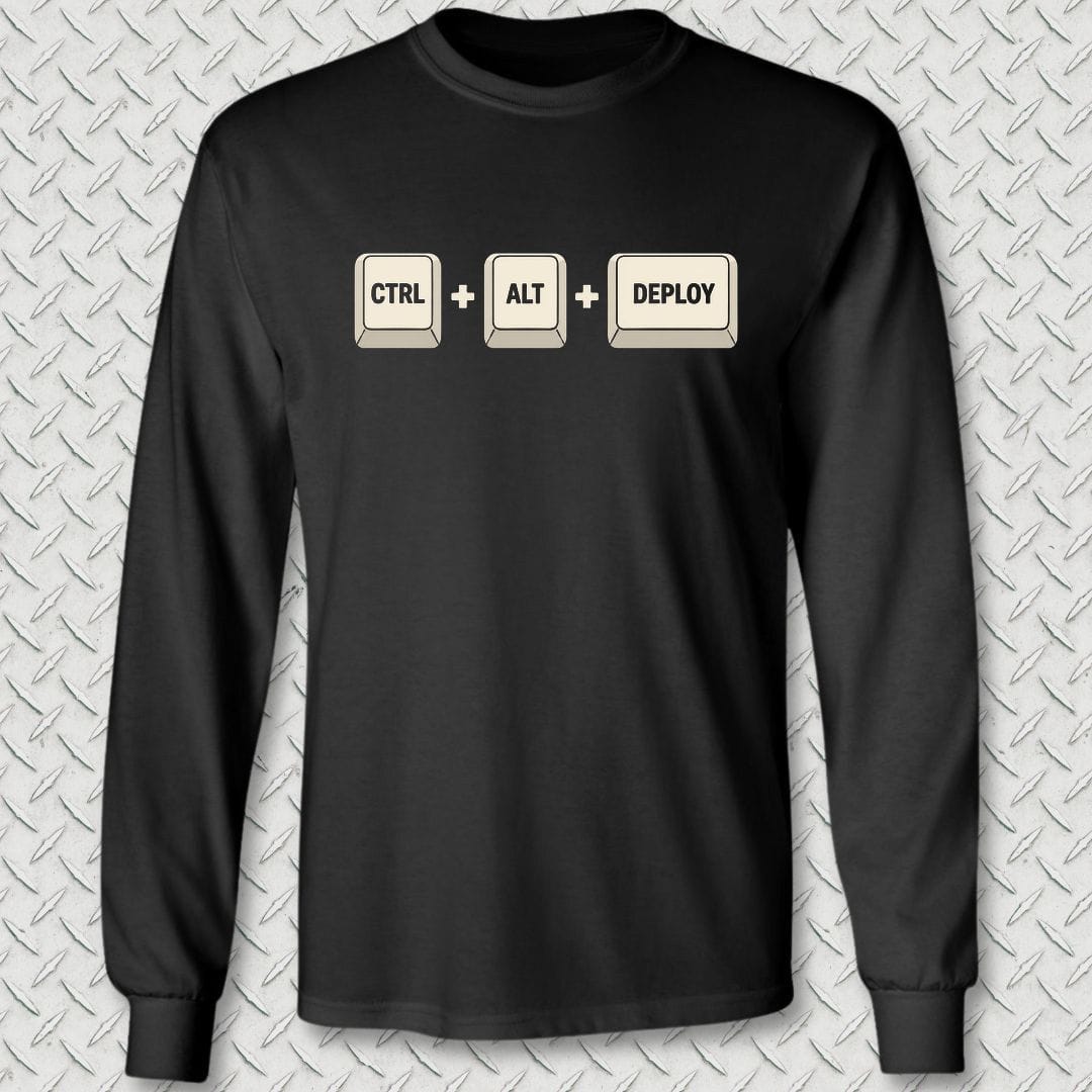NavyHumor Long-sleeve S / Black CTRL-ALT-DEPLOY Long Sleeve Tee