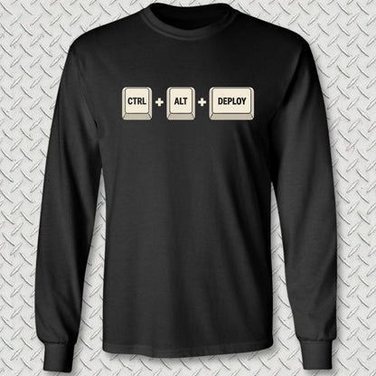 NavyHumor Long-sleeve S / Black CTRL-ALT-DEPLOY Long Sleeve Tee