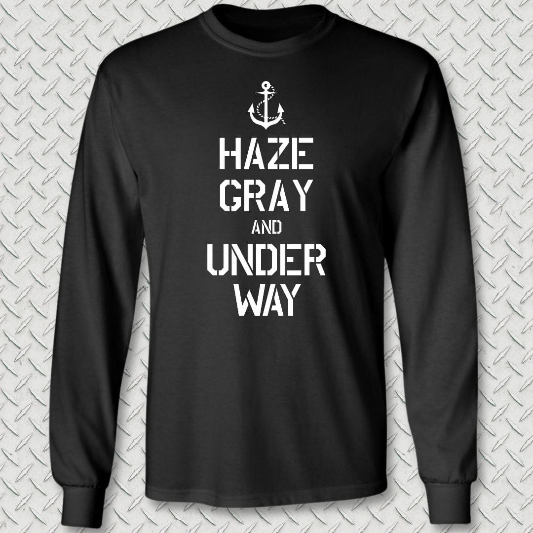 NavyHumor Long-sleeve S / Black Haze Gray and Under Way Long Sleeve Tee