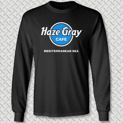NavyHumor Long-sleeve S / Black Haze Gray Cafe - Mediterranean Sea Long Sleeve Tee
