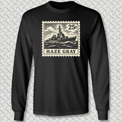 NavyHumor Long-sleeve S / Black Haze Gray Stamp Long Sleeve Tee