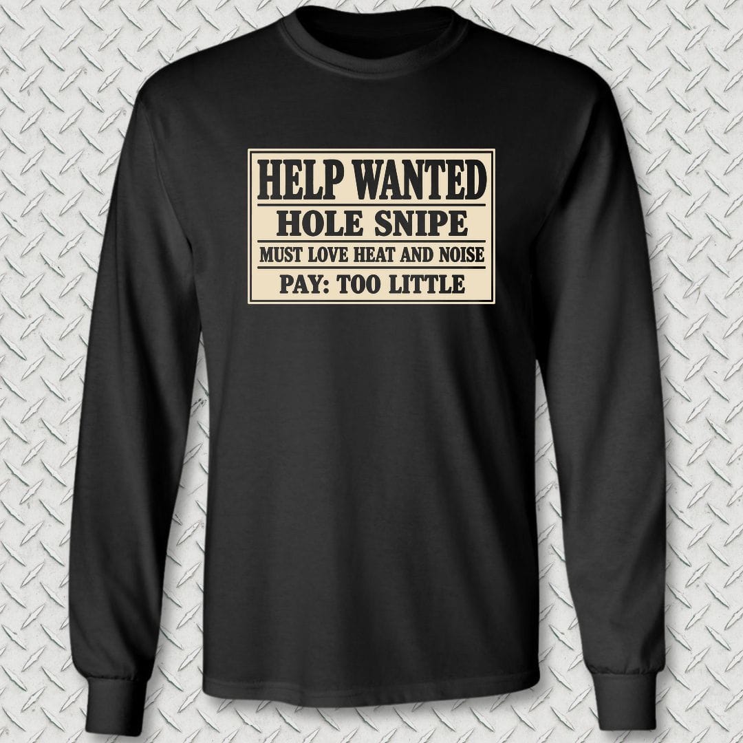 NavyHumor Long-sleeve S / Black Hole Snipe Help Wanted Long Sleeve Tee