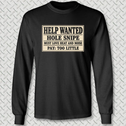 NavyHumor Long-sleeve S / Black Hole Snipe Help Wanted Long Sleeve Tee