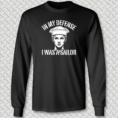 NavyHumor Long-sleeve S / Black In My Defense - Female Long Sleeve Tee