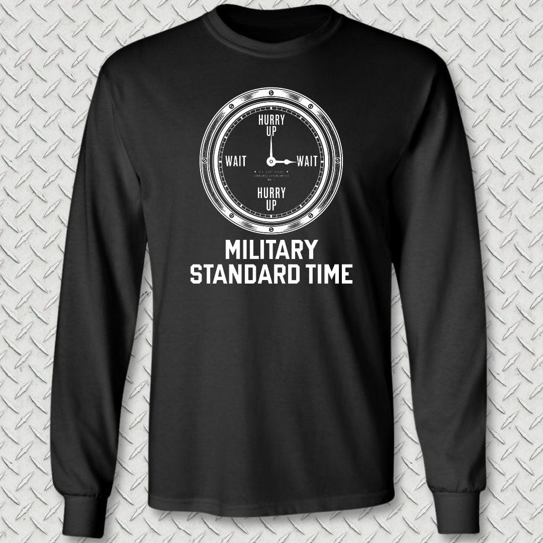NavyHumor Long-sleeve S / Black Military Standard Time Long Sleeve Tee