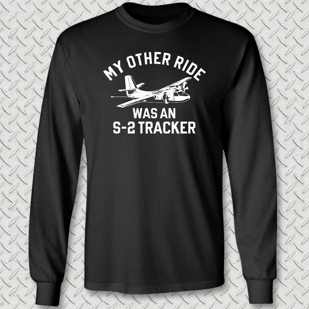 NavyHumor Long-sleeve S / Black My Other Ride Was A S-2 Tracker (Boom) Long Sleeve Tee