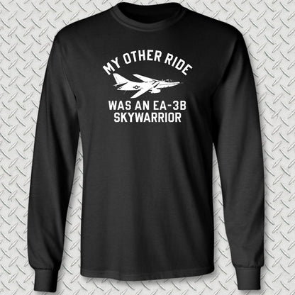 NavyHumor Long-sleeve S / Black My Other Ride Was An EA-3B Skywarrior Long Sleeve Tee