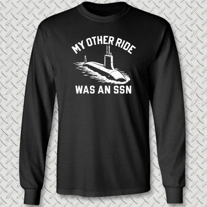 NavyHumor Long-sleeve S / Black My Other Ride Was An SSN Long Sleeve Tee