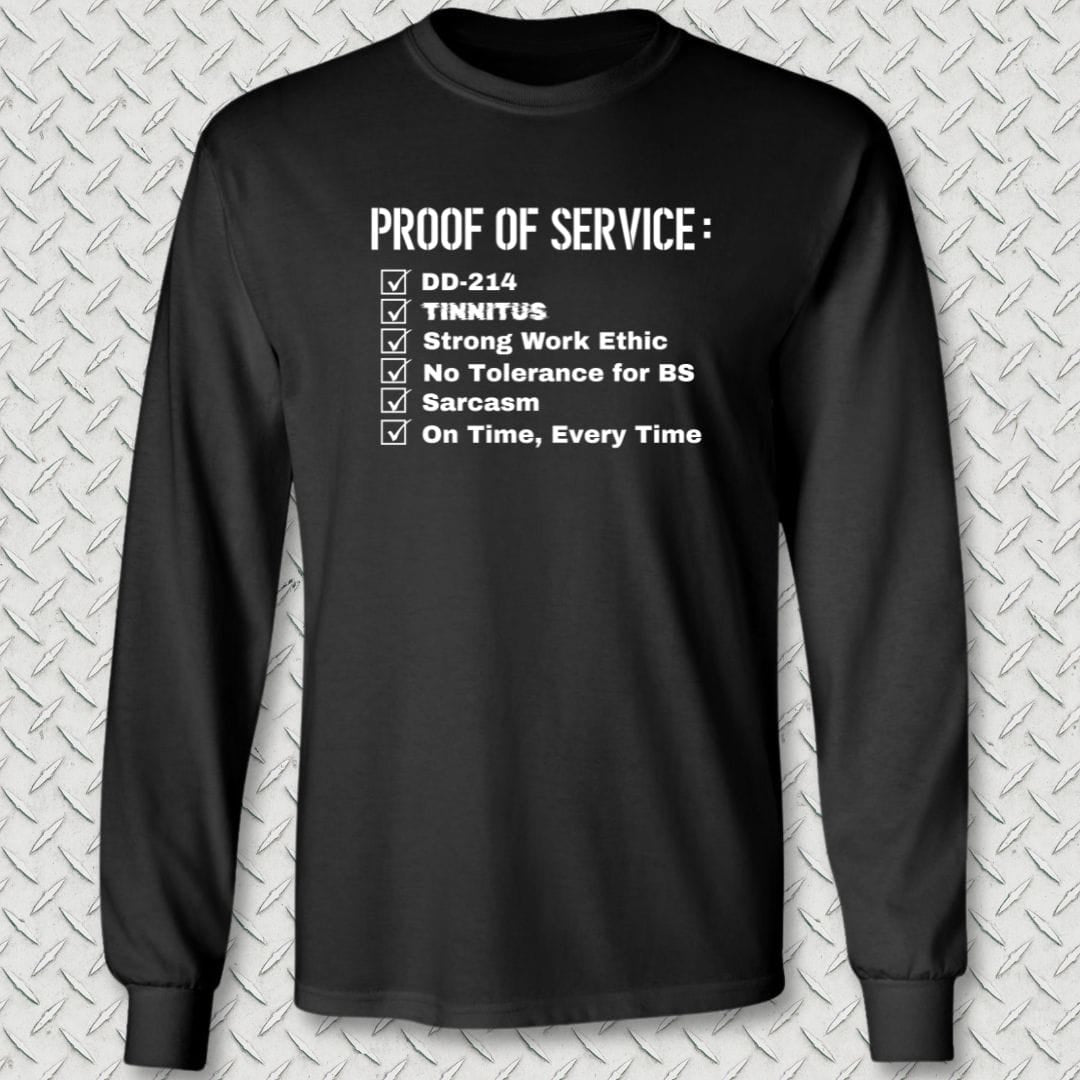 NavyHumor Long-sleeve S / Black Proof Of Service Checklist Long Sleeve Tee