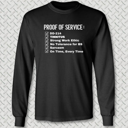 NavyHumor Long-sleeve S / Black Proof Of Service Checklist Long Sleeve Tee