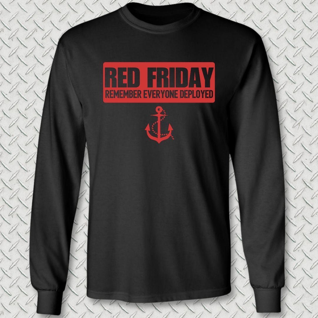 NavyHumor Long-sleeve S / Black Red Friday Banner Long Sleeve Tee