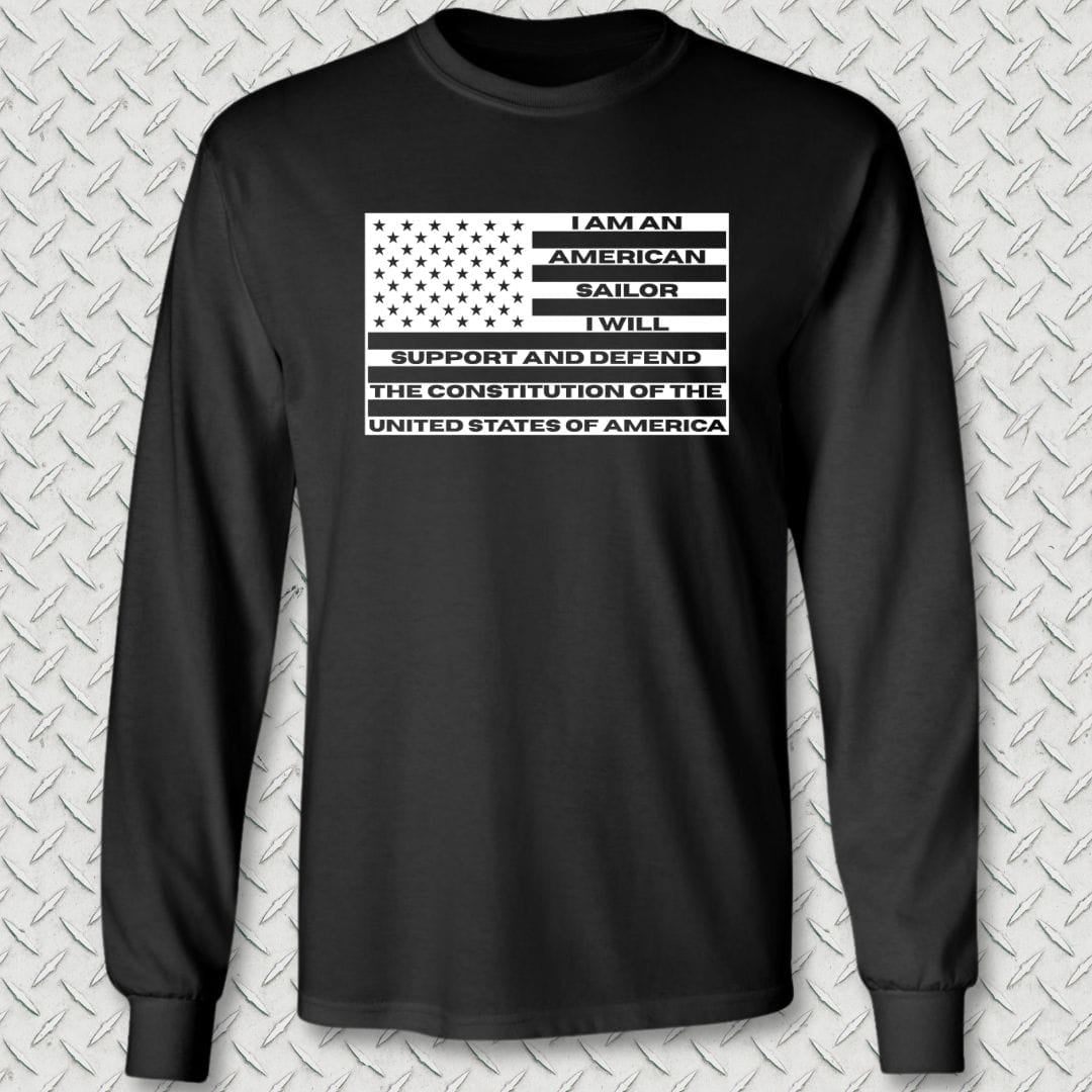 NavyHumor Long-sleeve S / Black Sailor's Creed Flag Long Sleeve Tee