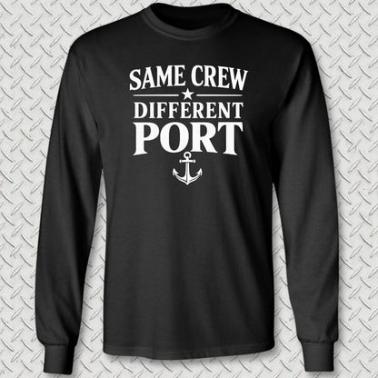 NavyHumor Long-sleeve S / Black Same Crew, Different Port Long Sleeve Tee
