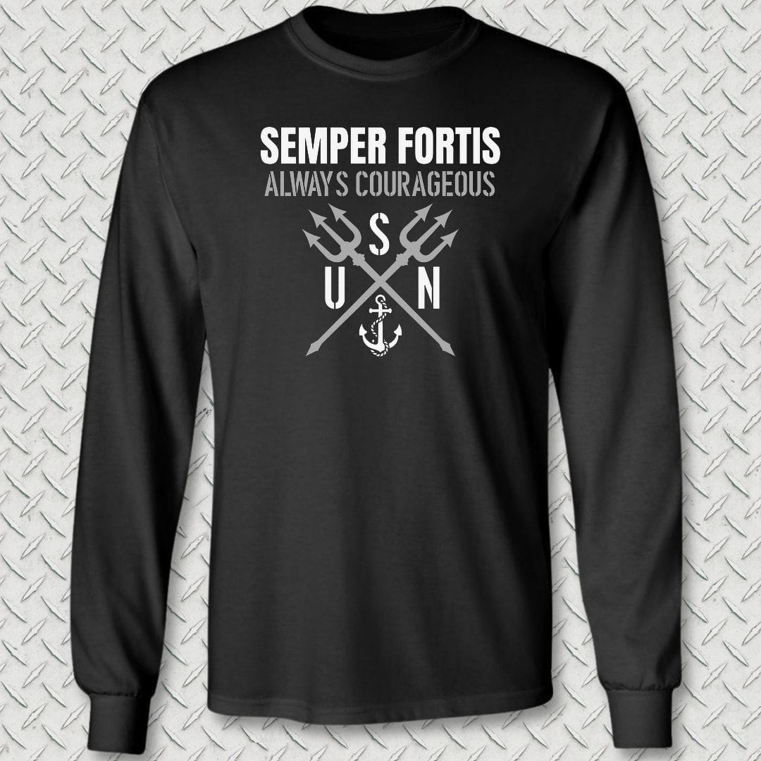 NavyHumor Long-sleeve S / Black Semper Fortis Long Sleeve Tee