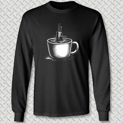 NavyHumor Long-sleeve S / Black Sub In A Cup Long Sleeve Tee