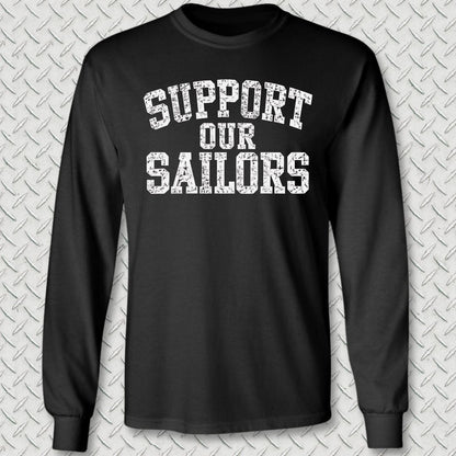 NavyHumor Long-sleeve S / Black Support Our Sailors Long Sleeve Tee