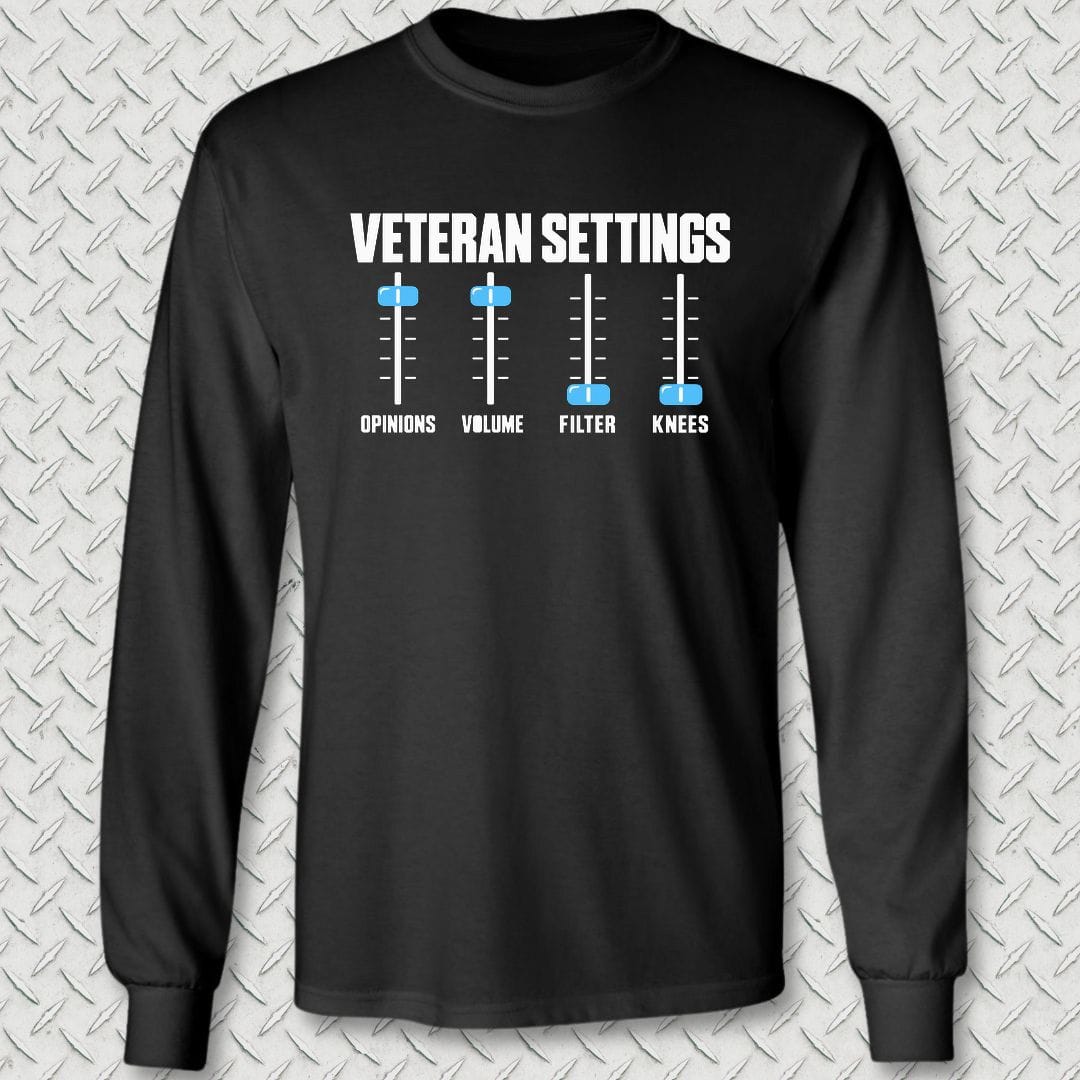 NavyHumor Long-sleeve S / Black Veteran Settings Long Sleeve Tee
