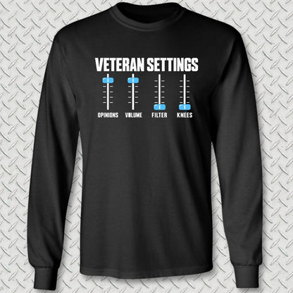 NavyHumor Long-sleeve S / Black Veteran Settings Long Sleeve Tee