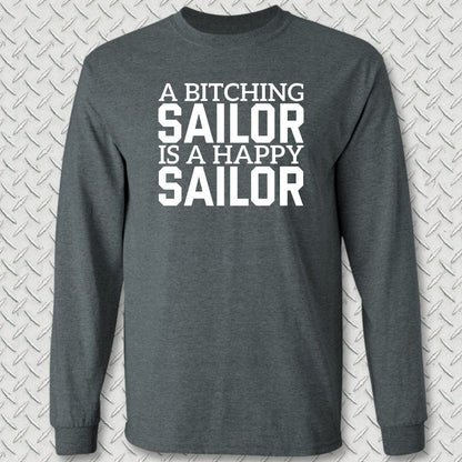 NavyHumor Long-sleeve S / Dark Heather A Bitching Sailor Long Sleeve Tee