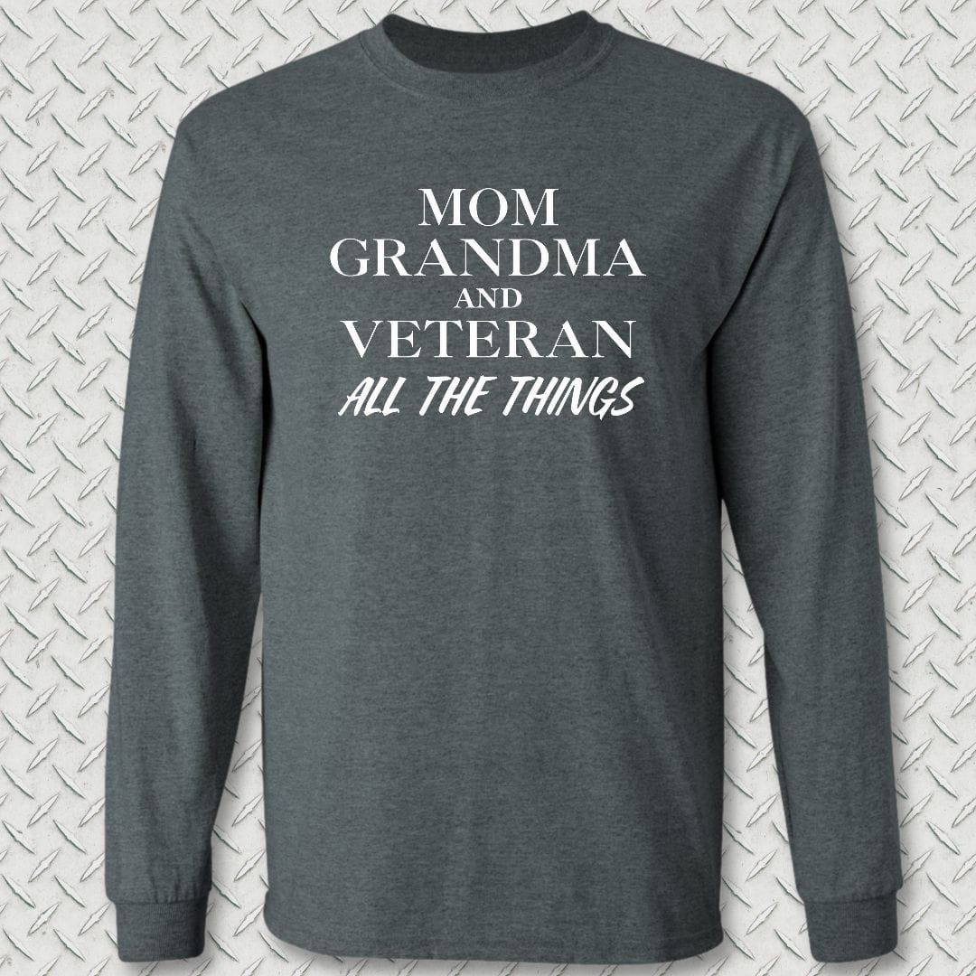NavyHumor Long-sleeve S / Dark Heather All the Things Veteran Long Sleeve Tee