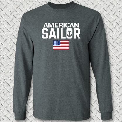 NavyHumor Long-sleeve S / Dark Heather American Sailor Long Sleeve Tee