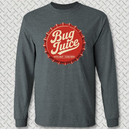 NavyHumor Long-sleeve S / Dark Heather Bug Juice Bottle Cap Long Sleeve Tee