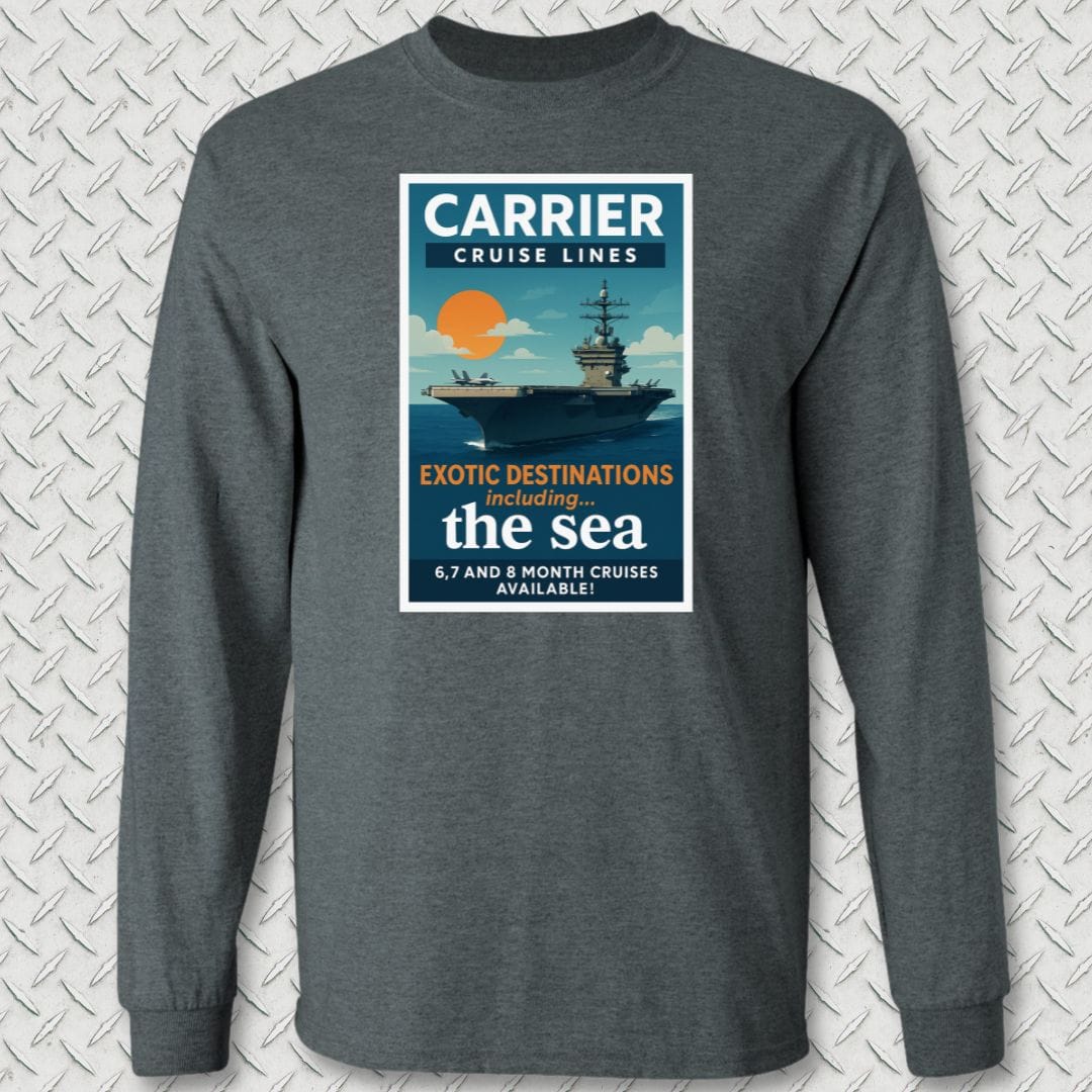 NavyHumor Long-sleeve S / Dark Heather Carrier Cruise Lines Long Sleeve Tee