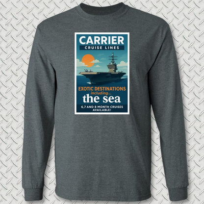 NavyHumor Long-sleeve S / Dark Heather Carrier Cruise Lines Long Sleeve Tee