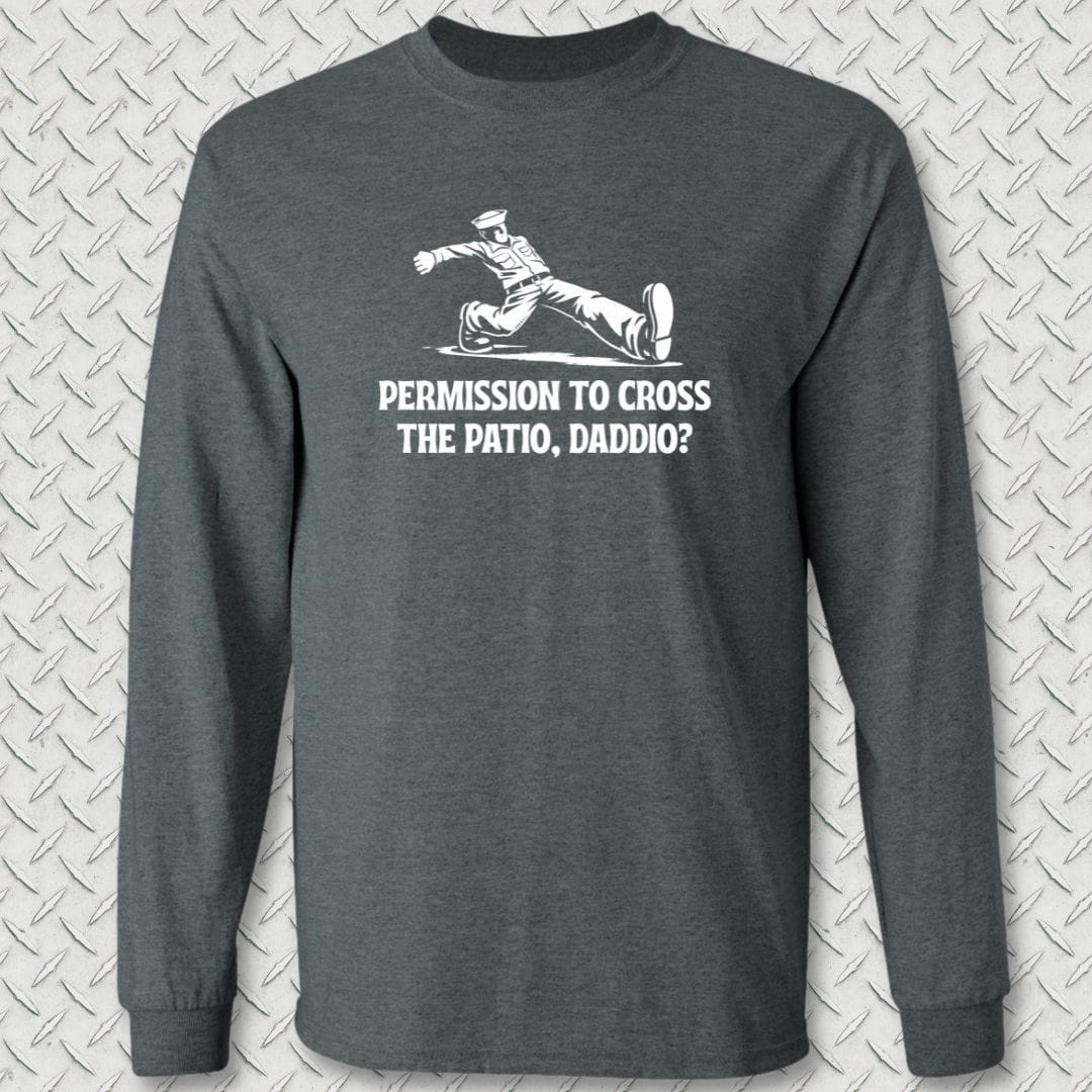 NavyHumor Long-sleeve S / Dark Heather Cross The Patio Daddio Long Sleeve Tee