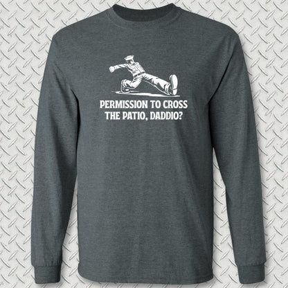 NavyHumor Long-sleeve S / Dark Heather Cross The Patio Daddio Long Sleeve Tee