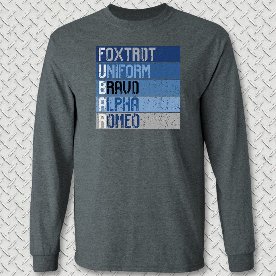 NavyHumor Long-sleeve S / Dark Heather FUBAR Blues Long Sleeve Tee
