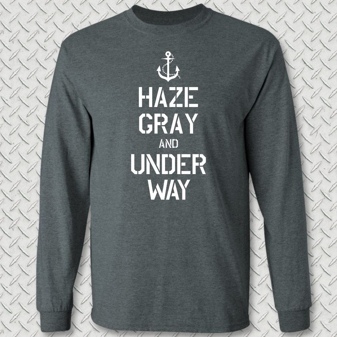 NavyHumor Long-sleeve S / Dark Heather Haze Gray and Under Way Long Sleeve Tee