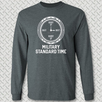 NavyHumor Long-sleeve S / Dark Heather Military Standard Time Long Sleeve Tee