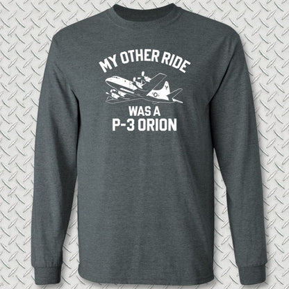 NavyHumor Long-sleeve S / Dark Heather My Other Ride Was A P-3 Orion Long Sleeve Tee