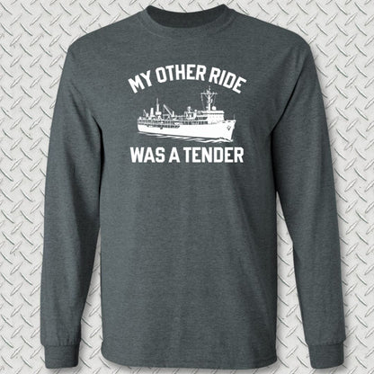 NavyHumor Long-sleeve S / Dark Heather My Other Ride Was A Tender Long Sleeve Tee
