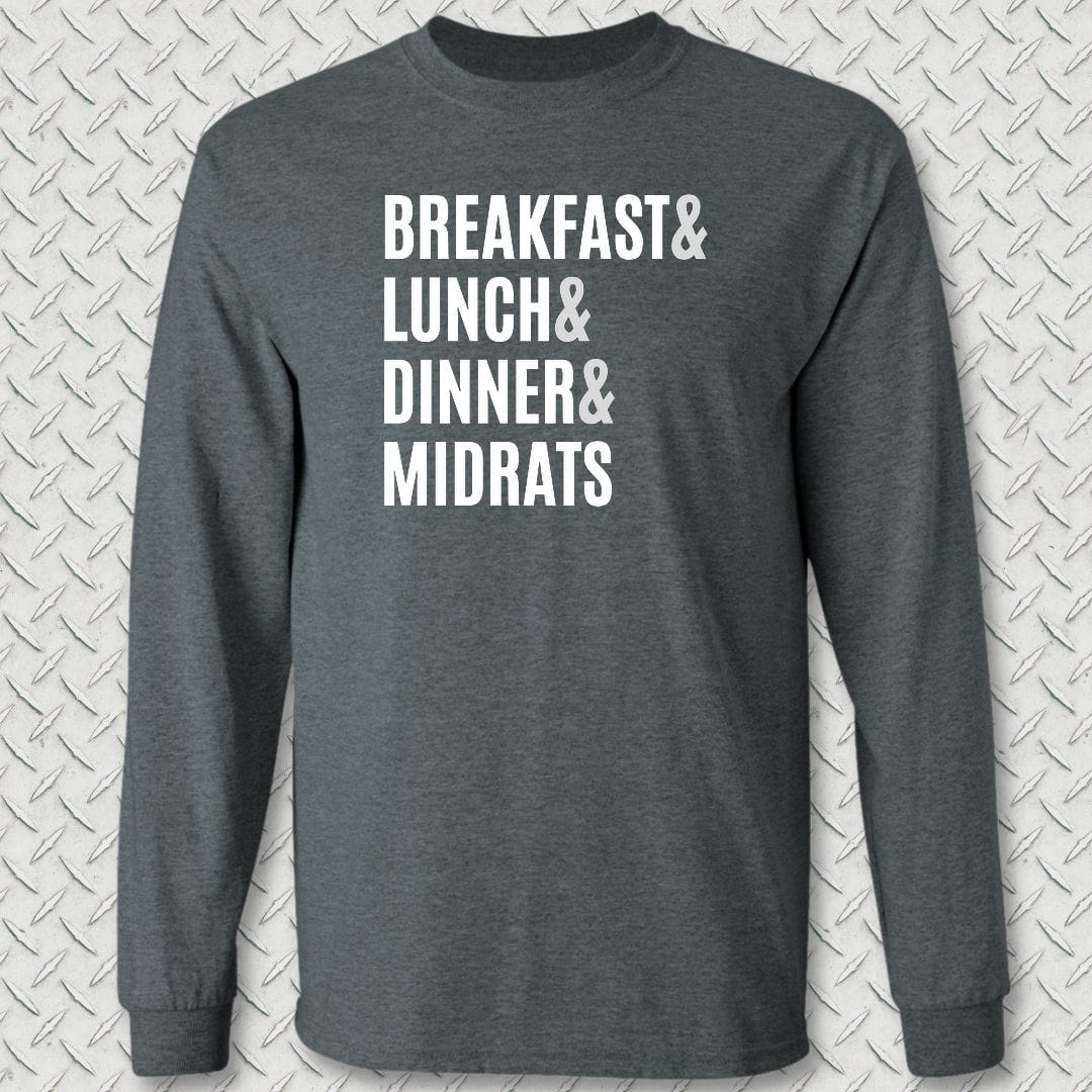 NavyHumor Long-sleeve S / Dark Heather Navy Meals Long Sleeve Tee