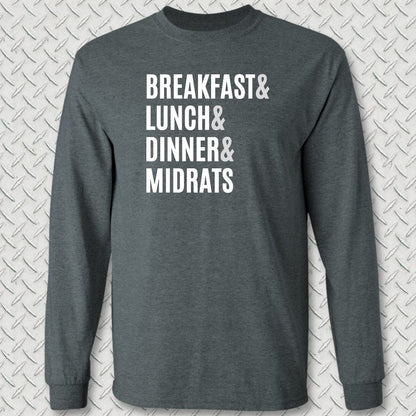 NavyHumor Long-sleeve S / Dark Heather Navy Meals Long Sleeve Tee