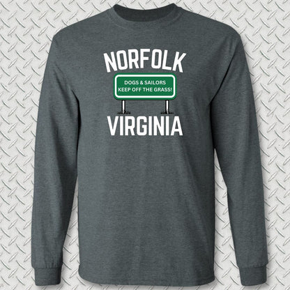 NavyHumor Long-sleeve S / Dark Heather Norfolk, Virginia Long Sleeve Tee