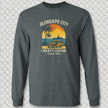 NavyHumor Long-sleeve S / Dark Heather Olongapo City - Liberty Legend Long Sleeve Tee