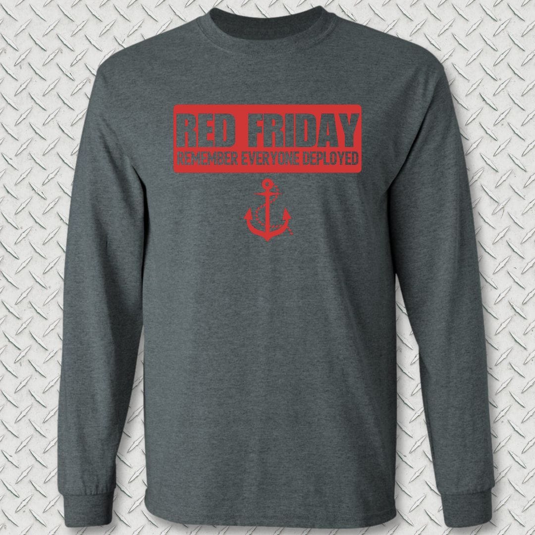 NavyHumor Long-sleeve S / Dark Heather Red Friday Banner Long Sleeve Tee