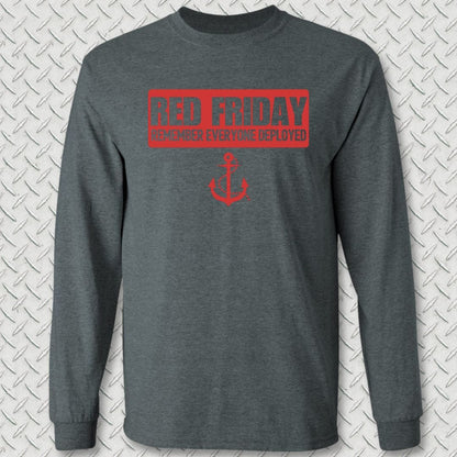 NavyHumor Long-sleeve S / Dark Heather Red Friday Banner Long Sleeve Tee