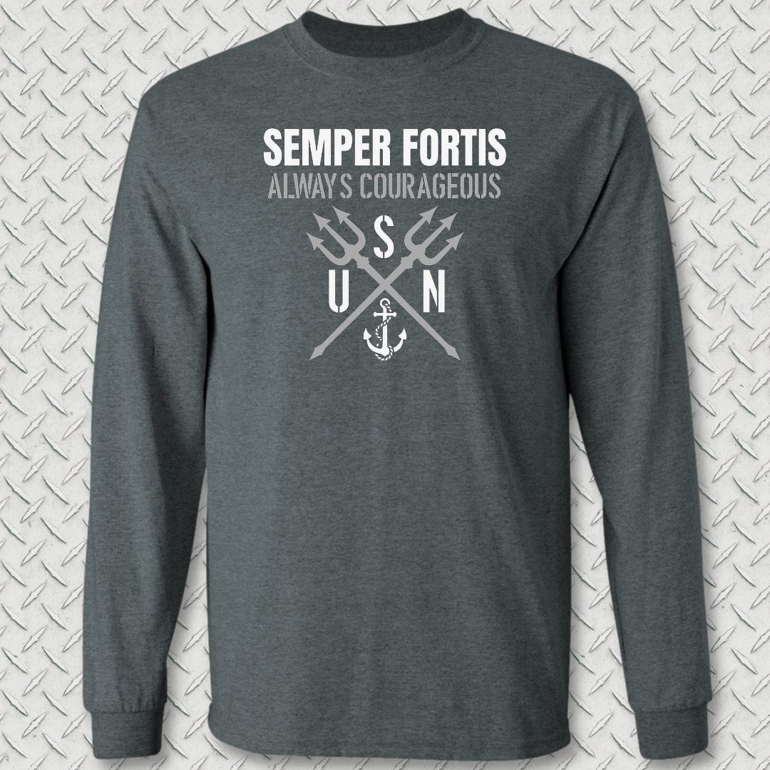 NavyHumor Long-sleeve S / Dark Heather Semper Fortis Long Sleeve Tee