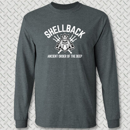 NavyHumor Long-sleeve S / Dark Heather Shellback - Ancient Order of the Deep Long Sleeve Tee