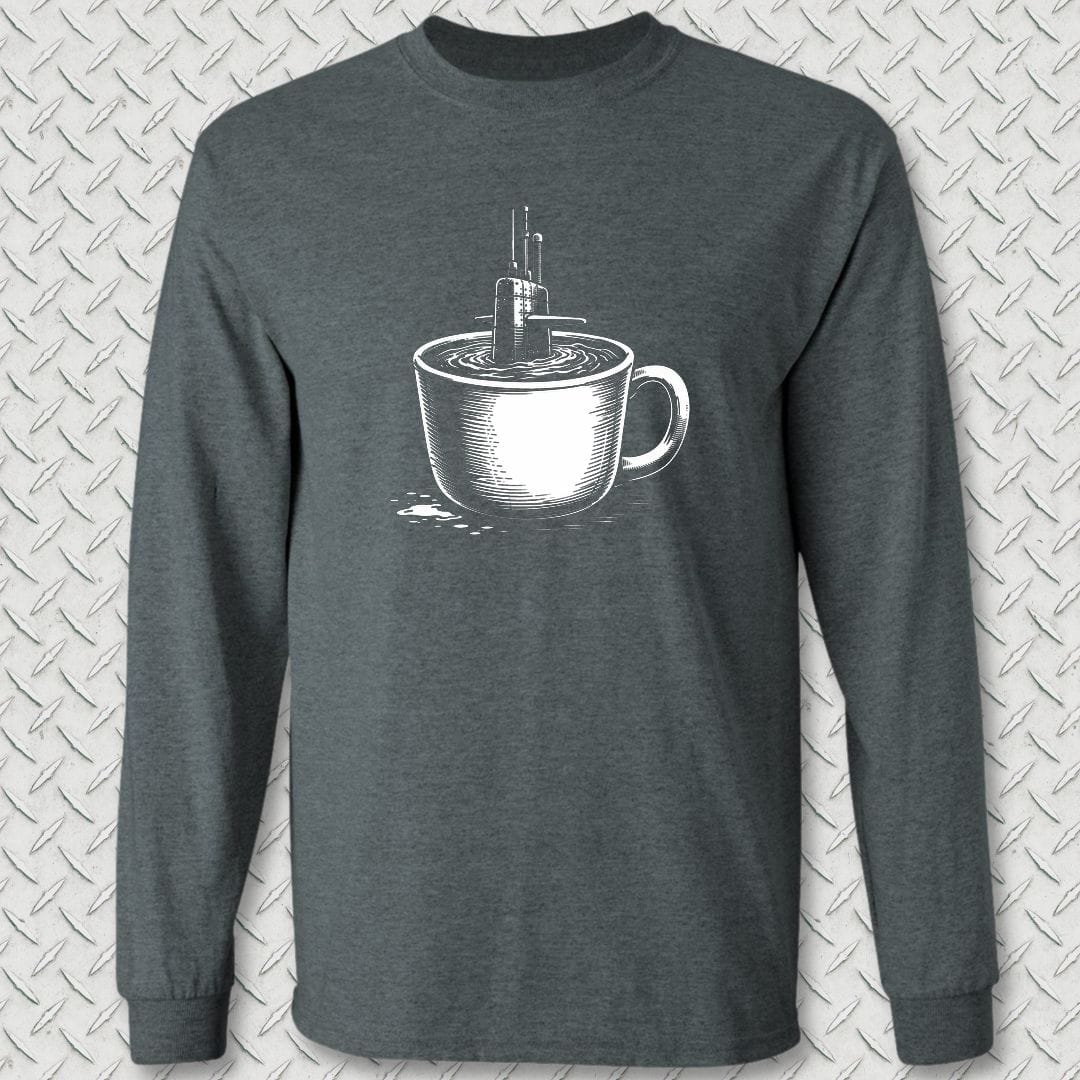 NavyHumor Long-sleeve S / Dark Heather Sub In A Cup Long Sleeve Tee