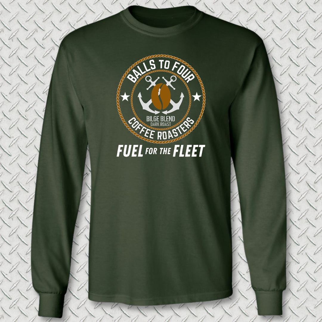 NavyHumor Long-sleeve S / Forest Green Balls To Four Coffee Roasters Long Sleeve Tee