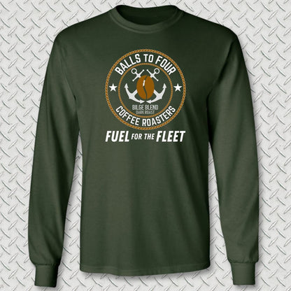 NavyHumor Long-sleeve S / Forest Green Balls To Four Coffee Roasters Long Sleeve Tee