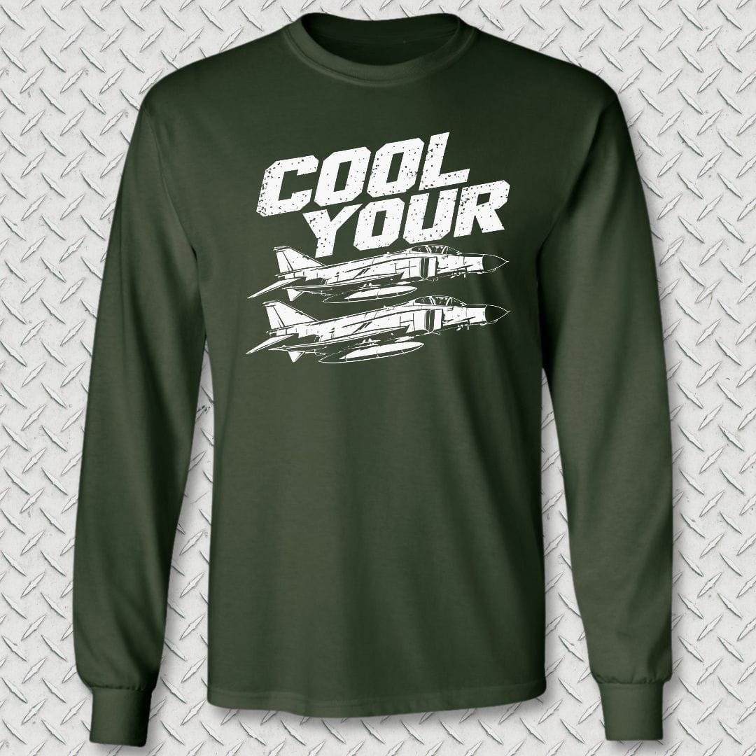 NavyHumor Long-sleeve S / Forest Green Cool Your Jets Long Sleeve Tee